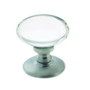 SC Oval Glass Mortice Knob SATIN CHROME JH6000SC