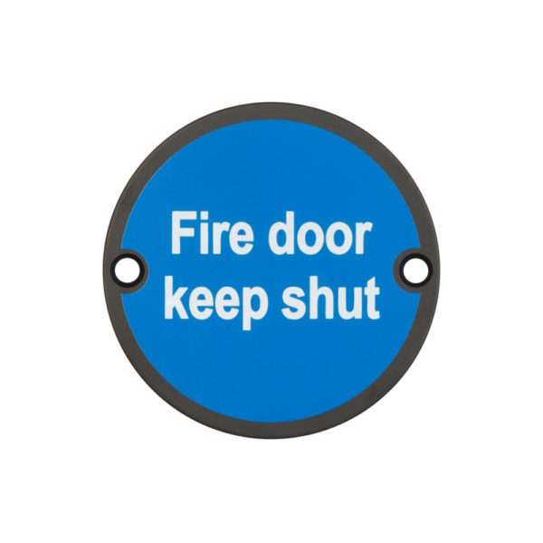 Stainless Steel Fire Door Keep Shut 75mm Black