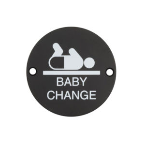 Stainless Steel Baby Change Symbol 75mm Black