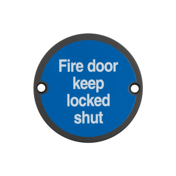 Stainless Steel Fire Door Keep Locked Shut 75mm Black