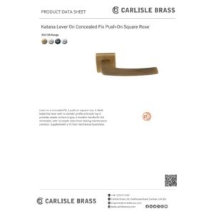 Carlisle Brass Katana Door Handle On Concealed Square Rose - Antique Brass EUL120AB