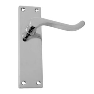Victorian Scroll Lever on Backplate Latch Profile - Polished Chrome