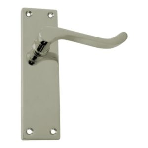 Victorian Scroll Lever on Backplate Latch Profile - Polished Nickel