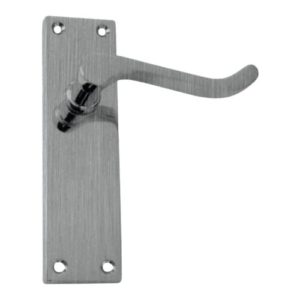 Victorian Scroll Lever on Backplate Latch Profile - Satin Chrome