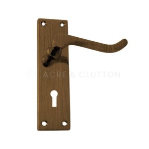 Victorian Scroll Lever on Backplate Lock Profile - Antique Brass