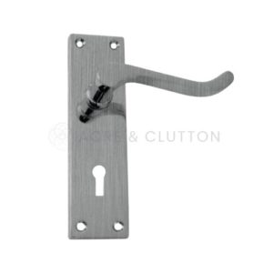 Victorian Scroll Lever on Backplate Lock Profile - Satin Chrome