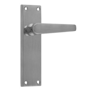 Victorian Straight Lever on Backplate Latch Profile - Satin Chrome
