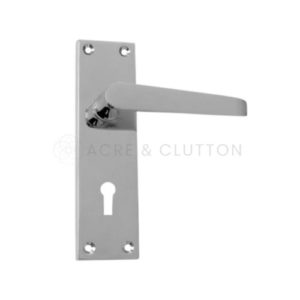 Victorian Straight Lever on Backplate Lock Profile - Polished Chrome
