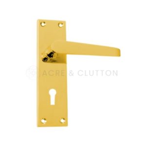 Victorian Straight Lever on Backplate Lock Profile - Polished Brass