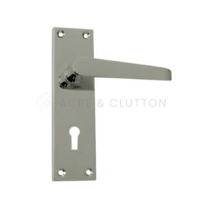 Victorian Straight Lever on Backplate Lock Profile - Polished Nickel