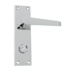 Victorian Straight Lever on Backplate Privacy - Polished Chrome