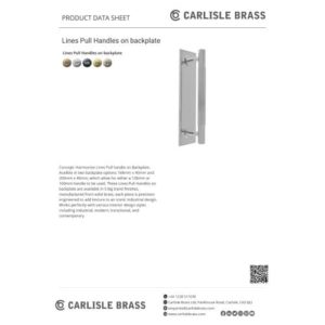 Carlisle Brass BP710BMB168MB Lines Pull Handles on backplate 168mm Matt Black