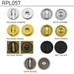 Acre & Clutton RPL057AB Sliding & Pocket Door Flush Pull Handle Lock Set w/WC Turn 57mm - Antique Brass