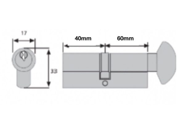 Yale 6 Pin Thumb Turn Euro Cylinder Door Lock 60/40mm (100mm) B-ET5535-PB
