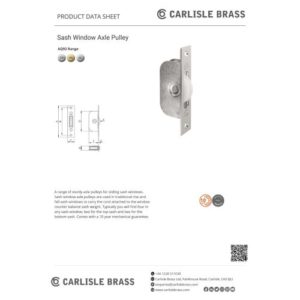 Carlisle Brass AQ96CP Heavy Duty Axle Pulley No 6 Radius Chrome Plated Forend Brass Wheel 127mm x 28mm Polished Chrome
