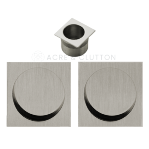 Acre & Clutton Sliding Door Flush Pull Handle Set 53mm - Satin Nickel