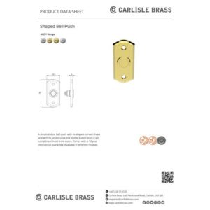 Carlisle Brass AQ31SC Victorian - Bell Push (Shaped) 76mm x 38mm Satin Chrome