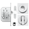 Acre & Clutton SPL053CP Sliding & Pocket Door Flush Pull Handle Lock Set w/WC Turn 53mm - Polished Chrome