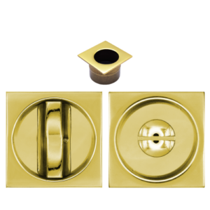 Acre & Clutton SPL053PB Sliding & Pocket Door Flush Pull Handle Lock Set w/WC Turn 53mm - Polished Brass