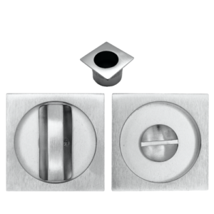 Acre & Clutton SPL053SC Sliding & Pocket Door Flush Pull Handle Lock Set w/WC Turn 53mm - Satin Chrome