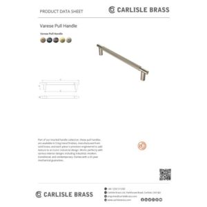 Carlisle Brass EUP050/300MBRZ Varese Pull Handle - 300Mm C/C Matt Bronze