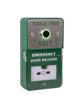 Zoo Hardware Dual Unit - Combined Emergency Door Release and Stainless Steel "Touch Free Exit" Button DU-NT/TF
