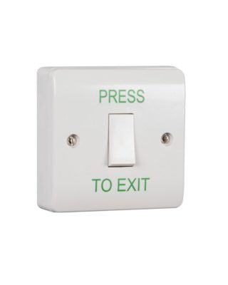 Zoo Hardware Standard Retractable Switch Button c/w White Back Box - "Press to Exit" EBLS/PTE
