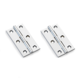 Alexander And Wilks Solid Drawn Cabinet Brass Butt Hinge 2 1/2"(64mm) Polished Chrome AW064-CH-PC Pair
