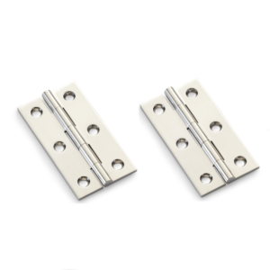 Alexander And Wilks Solid Drawn Cabinet Brass Butt Hinge 2 1/2"(64mm) Polished Nickel AW064-CH-PN Pair