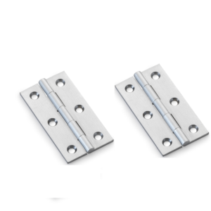 Alexander And Wilks Solid Drawn Cabinet Brass Butt Hinge 2 1/2"(64mm) Satin Chrome AW064-CH-SC Pair