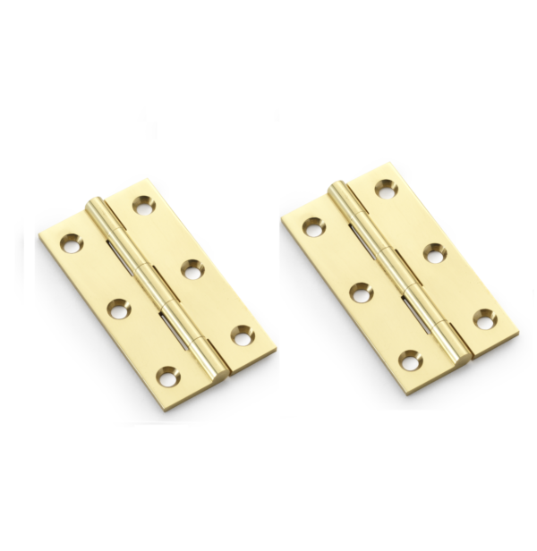 Alexander And Wilks Solid Drawn Cabinet Brass Butt Hinge 3"(75mm) Polished Brass AW075-CH-PB Pair
