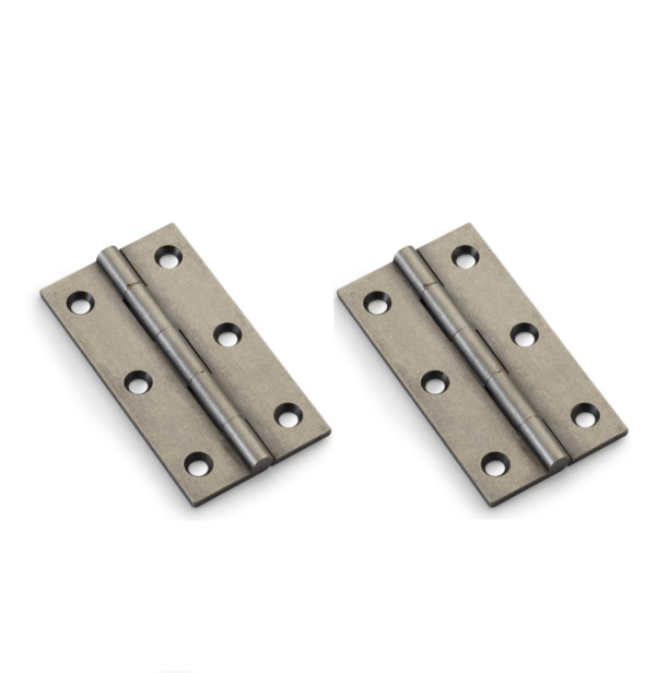 Alexander And Wilks Solid Drawn Cabinet Brass Butt Hinge 3"(75mm) Polished Pewter AW075-CH-PWT Pair