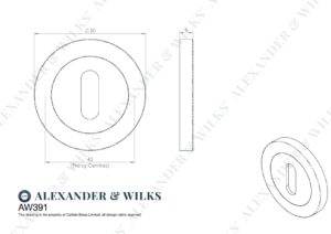 Alexander And Wilks Escutcheon Std Profile On 50X6Mm Rose Matt Black AW391BL