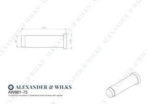 Alexander And Wilks Brunel Diamond Plain 75Mm Cylinder Doorstop Matt Black AW601-75-BL