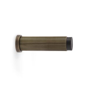 Alexander And Wilks Projection Cyl. Doorstop Reeded 75X20mm Antique Brass AW602-75-AB
