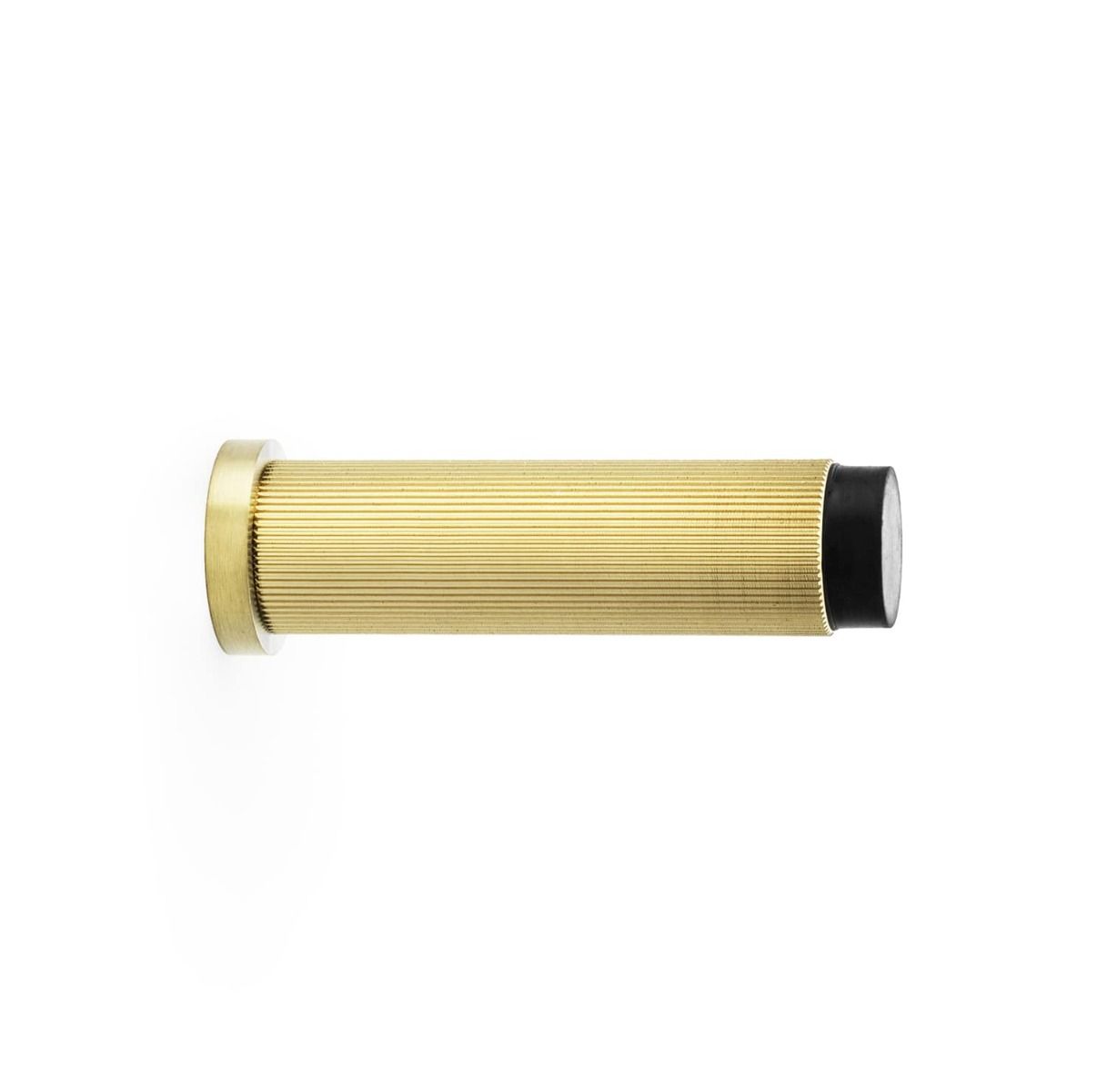 Alexander And Wilks Projection Cyl. Doorstop Reeded 75X20mm Satin Brass Pvd AW602-75-SBPVD