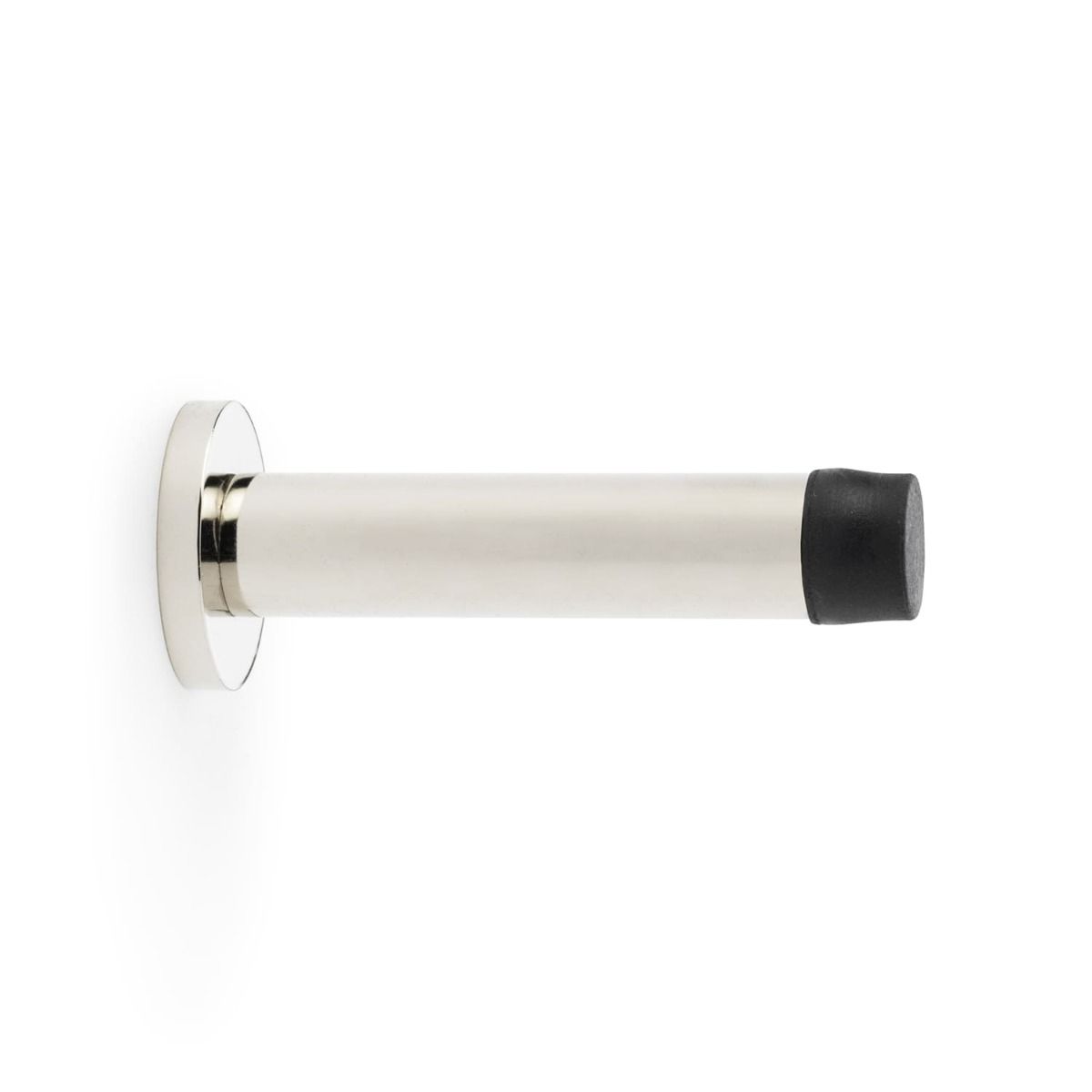 Alexander And Wilks Projection Cyl. Doorstop On Rose 75mm Polished Nickel AW616PN