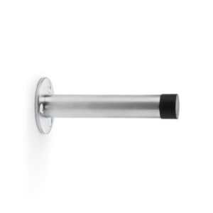 Alexander and Wilks - Cylinder Door Stop on Traditional Rose - Satin Chrome - 90mm AW620-90-SC