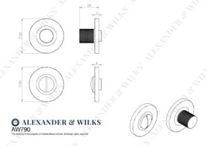 Alexander And Wilks Thumbtun & Release Knurled On 50X6Mm Rose Matt Black AW790BL