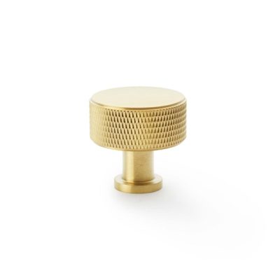 Alexander And Wilks Lucia Knurled Cabinet Knob 35mm Satin Brass Pvd AW807K-35-SBPVD