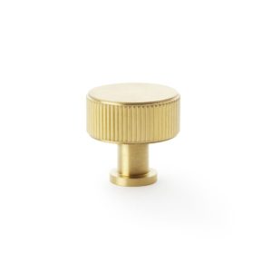 Alexander And Wilks Lucia Reeded Cabinet Knob 35mm Satin Brass Pvd AW807R-35-SBPVD
