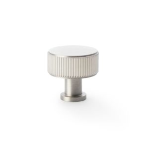 Alexander And Wilks Lucia Reeded Cabinet Knob 35mm Satin Nickel AW807R-35-SN