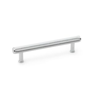 Alexander And Wilks Knurled T-Bar Cabinet Pull 224mm C/C Pol. / Satin Chrome AW809-224-PC/SC