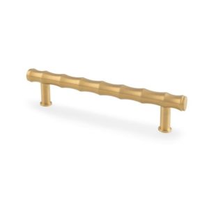 Alexander And Wilks Bamboo T-Bar Cabinet Pull 128Mm C/C Satin Brass Pvd AW809B-128-SBPVD