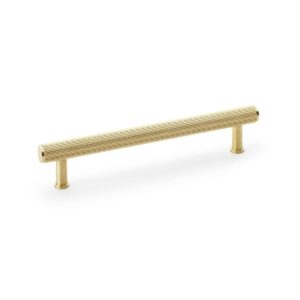 Alexander And Wilks Reeded T-Bar Cabinet Pull 160mm C/C Satin Brass Pvd AW809R-160-SBPVD
