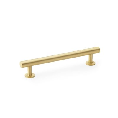 Alexander And Wilks Round T Bar Cabinet Pull Handle 160mm C/C Satin Brass AW814-160-SB
