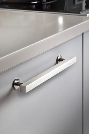 Alexander And Wilks Square T Bar Cabinet Pull Handle 192mm C/C Satin Nickel AW815-192-SN