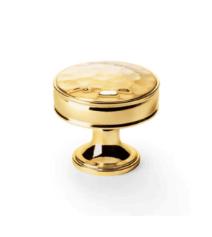 Alexander And Wilks Lynd Hammered Cupboard Knob 38mm Dia. Unlacquered Brass AW818-38-UB