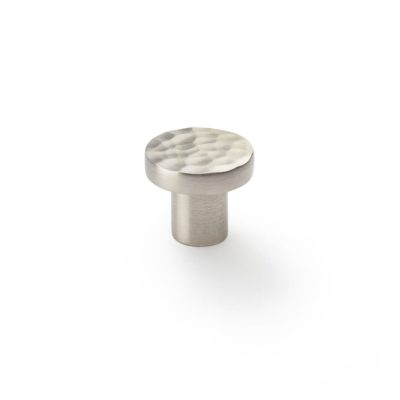 Alexander & Wilks Hanover Cupboard Knob Hammered Finish To Face Of Knob AW820-38-SN Satin Nickel