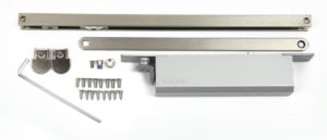 Rutland TS.11204 Door Closer EN 2-4 Concealed Cam Action Door Closer c/w Micro Rail & Connector Bar Satin Nickel